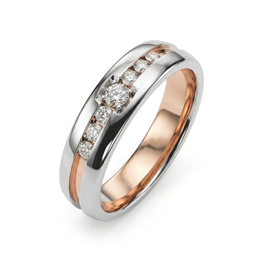 Кольцо обручальное с бриллиантами из золота 585 пробы