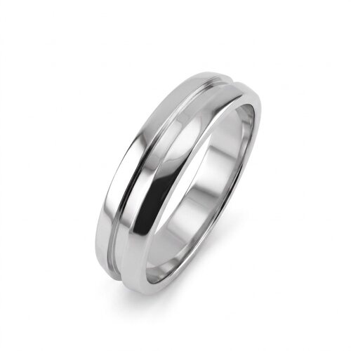 Кольцо обручальное из белого золота 585 пробы