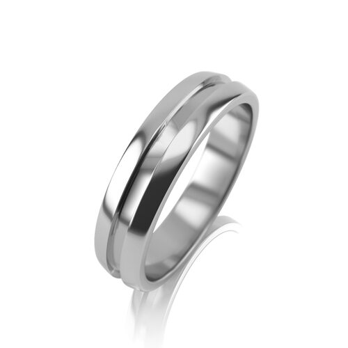 Кольцо обручальное из белого золота 585 пробы