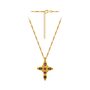 Колье "Крест" с гранатами из серебра 925 пробы с позолотой арт. N03395_KL_GR_YG