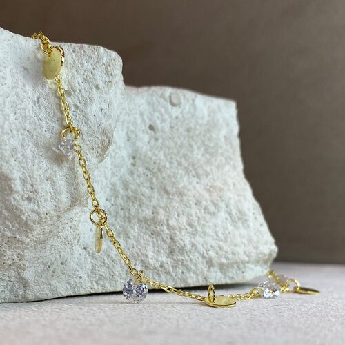 Колье с фианитами из серебра 925 пробы