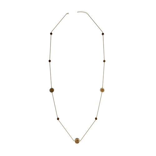 Колье с янтарем из серебра 925 пробы с позолотой