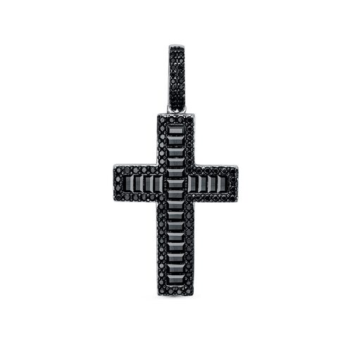 Колье "Крест" со шпинелью из серебра 925 пробы