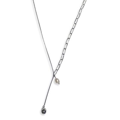 Колье с жемчугом "Кеши" из серебра 925 пробы