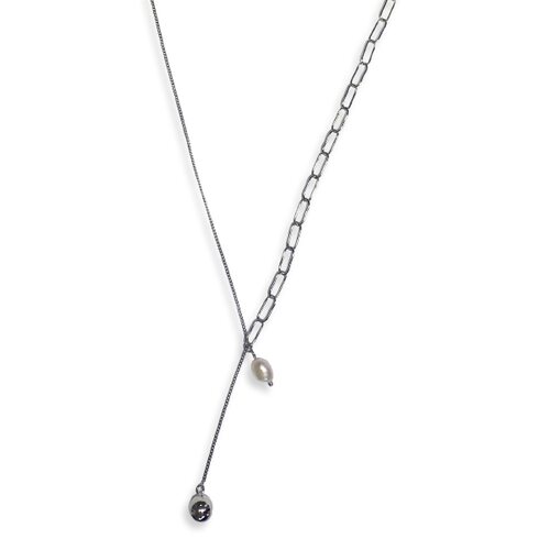 Колье с жемчугом "Кеши" из серебра 925 пробы