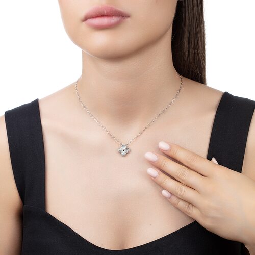 Колье "Клевер" из серебра 925 пробы