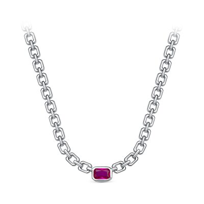 Колье с фианитами из серебра 925 пробы