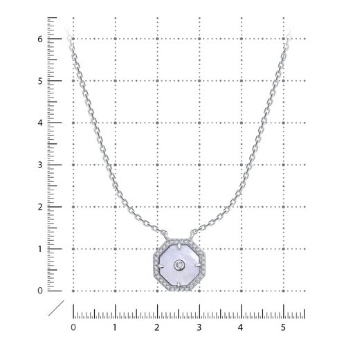 Колье с перламутром и фианитами из серебра 925 пробы