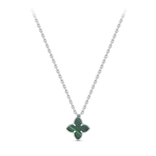 Колье с малахитом из серебра 925 пробы