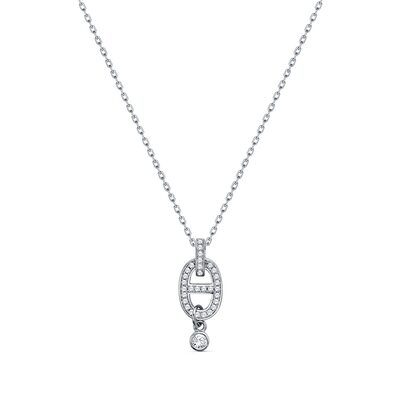 Колье с фианитами из серебра 925 пробы