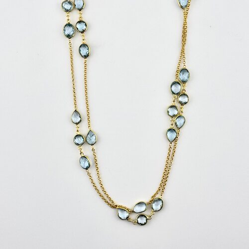 Колье с топазом из серебра 925 пробы с позолотой