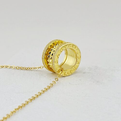 Колье с фианитами из серебра 925 пробы с позолотой