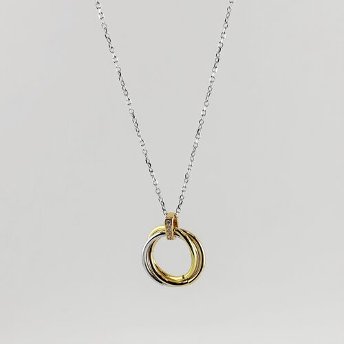 Колье с фианитами из серебрра 925 пробы с позолотой