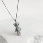 Колье "Мишка" с фианитами из серебра 925 пробы
