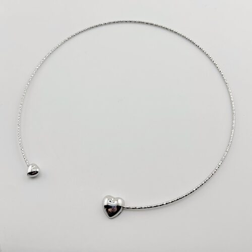 Колье "Сердце" с фианитами из серебра 925 пробы