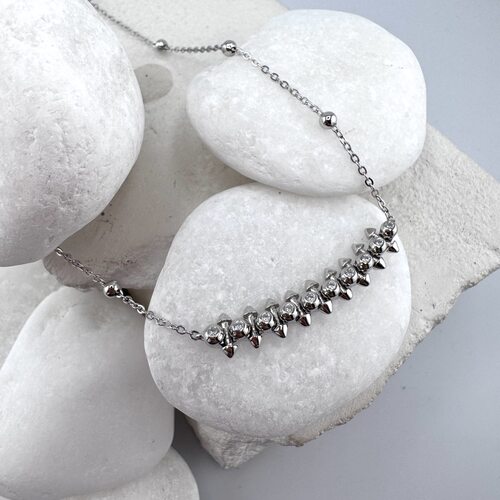 Колье с фианитами из серебра 925 пробы