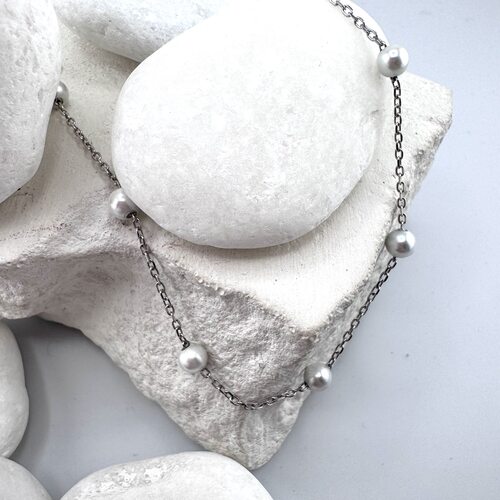 Колье с жемчугом из серебра 925 пробы