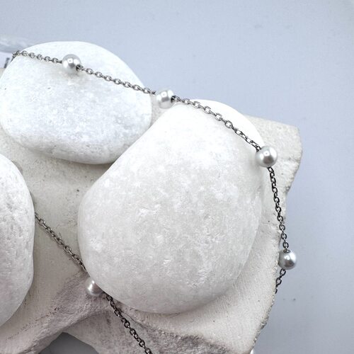 Колье с жемчугом из серебра 925 пробы