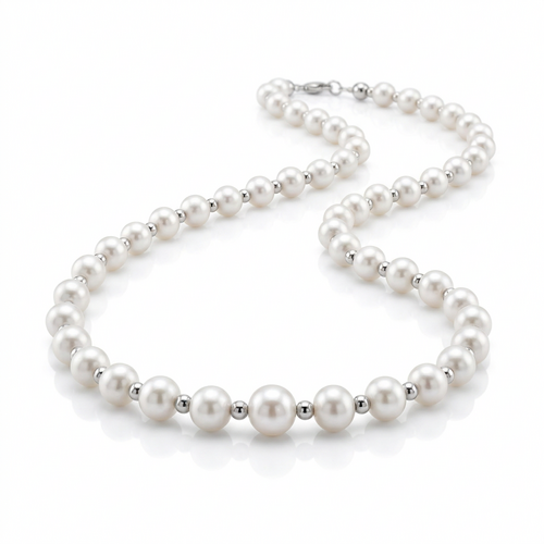 Колье с жемчугом из серебра 925 пробы