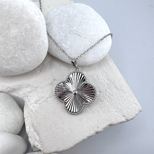 Колье "Клевер" из серебра 925 пробы