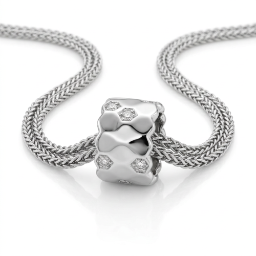 Колье с фианитами из серебра 925 пробы