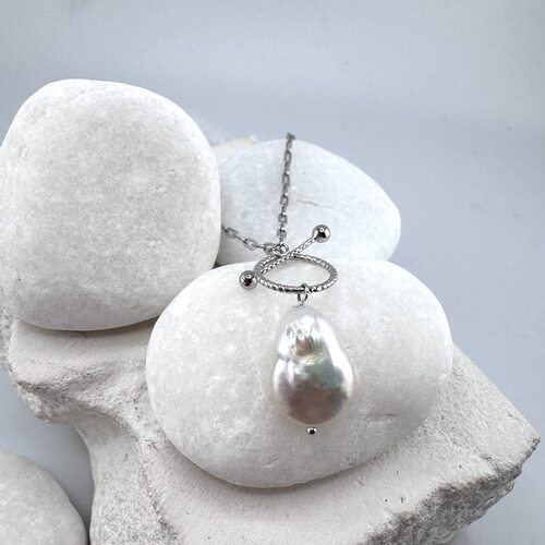 Колье с жемчугом из серебра 925 пробы