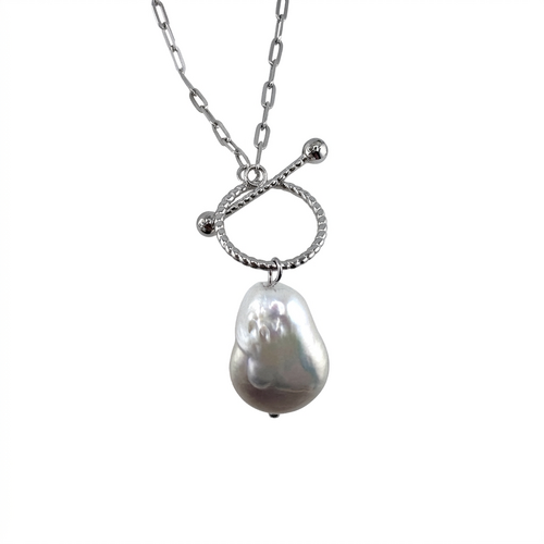 Колье с жемчугом из серебра 925 пробы