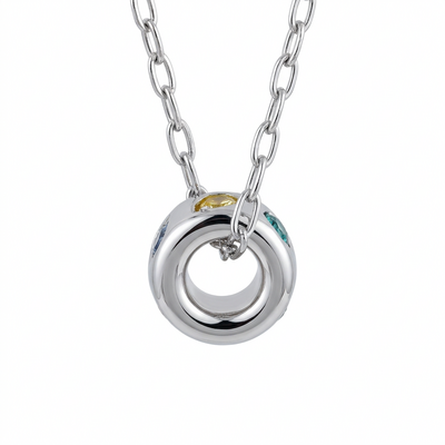 Колье с фианитами из серебра 925 пробы