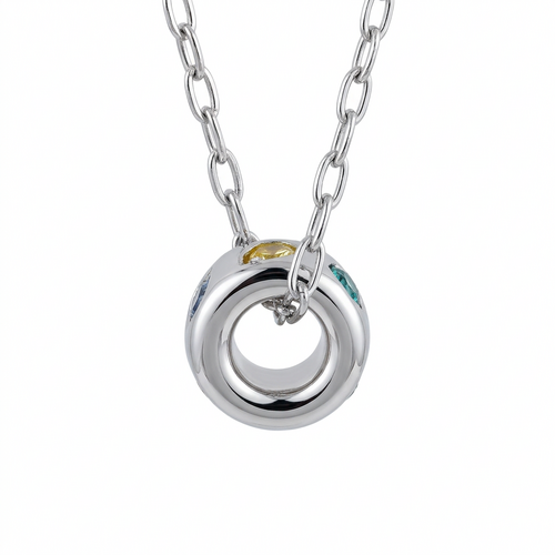 Колье с фианитами из серебра 925 пробы