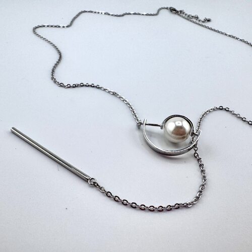 Колье с жемчугом из серебра 925 пробы