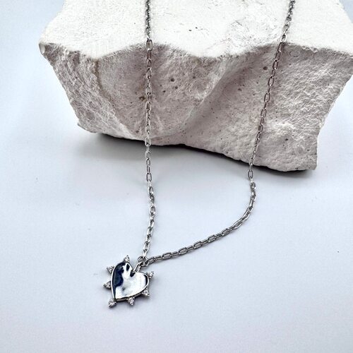 Колье с фианитами из серебра 925 пробы