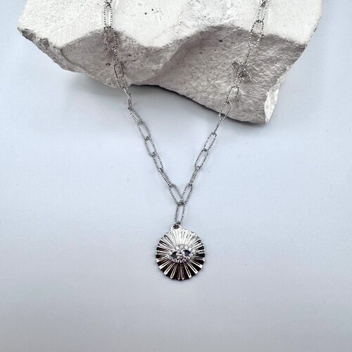 Колье с фианитами из серебра 925 пробы