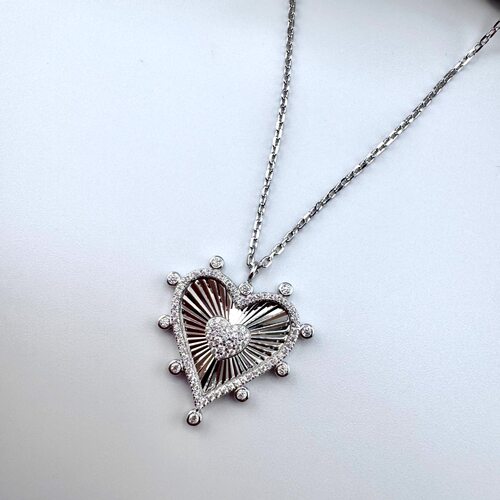 Колье с фианитами из серебра 925 пробы