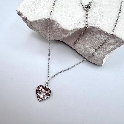 Колье с перламутром и фианитами из серебра 925 пробы