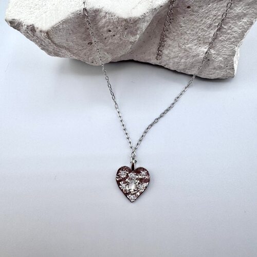 Колье с перламутром и фианитами из серебра 925 пробы