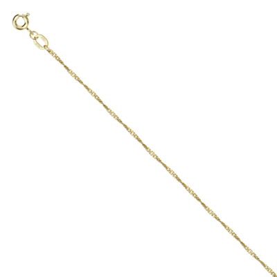 Цепь плетения "Сингапур" из желтого золота 585 пробы