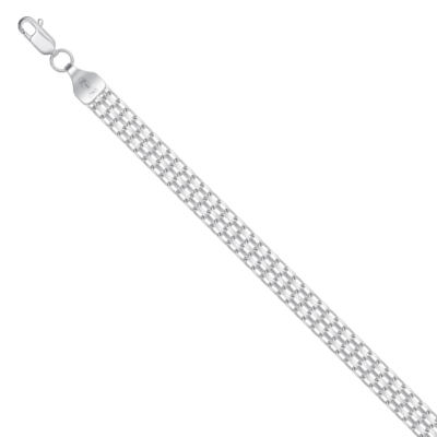 Цепь плетения "Двойной бисмарк" из серебра 925 пробы