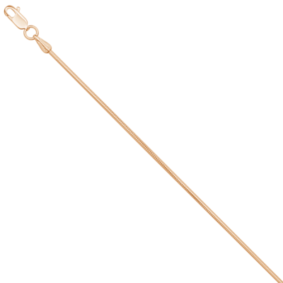 Цепь плетения "Снейк" из серебра 925 пробы с позолотой