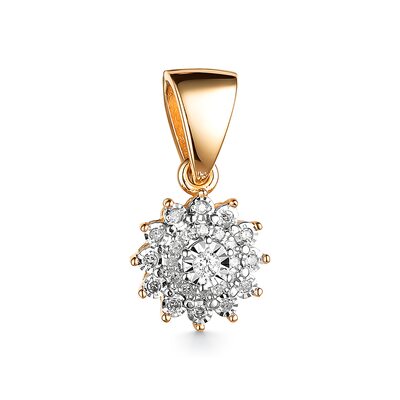 Подвеска с бриллиантами из золота 585 пробы