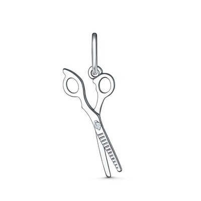 Подвеска "Ножницы" с фианитом из серебра 925 пробы