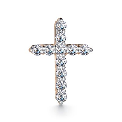 Декоративный крест с бриллиантами из золота 585 пробы