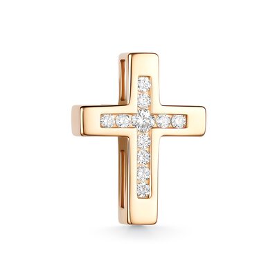 Декоративный крест с бриллиантами из золота 585 пробы