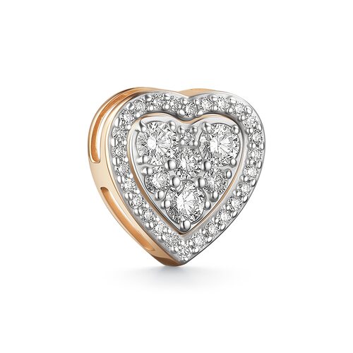 Подвеска "Сердце" с бриллиантами из золота 585 пробы