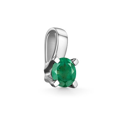 Подвеска с изумрудом из белого золота 585 пробы
