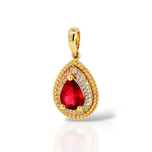 Подвеска с рубином и бриллиантами из золота 585 пробы