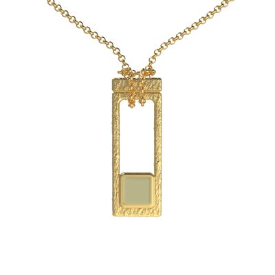 Подвеска с янтарем из серебра 925 пробы