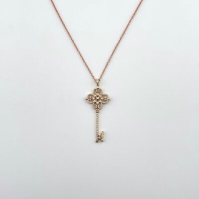 Подвеска "Ключ" с бриллиантами из золота 585 пробы