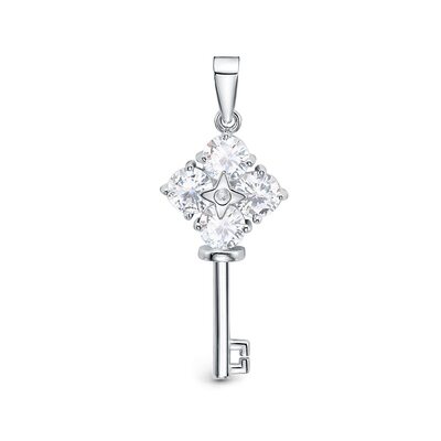 Подвеска "Ключ" с фианитами из серебра 925 пробы