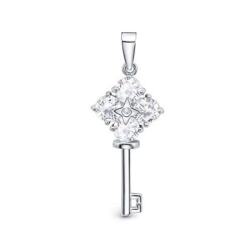 Подвеска "Ключ" с фианитами из серебра 925 пробы