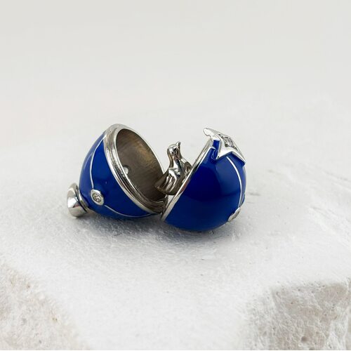 Подвеска "Птичка" с фианитами и эмалью из серебра 925 пробы